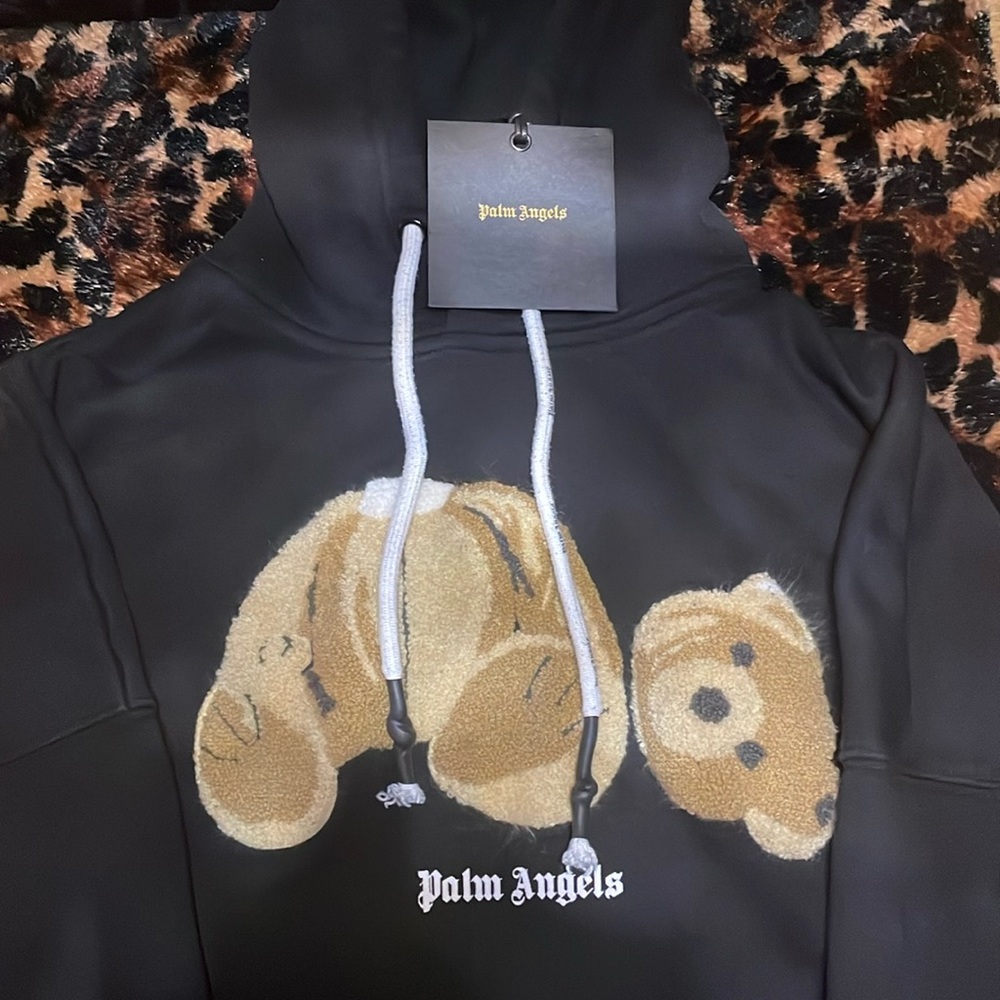 Palm angels embossed bear hoodie size: M  buy at santa eulalia in barcelona